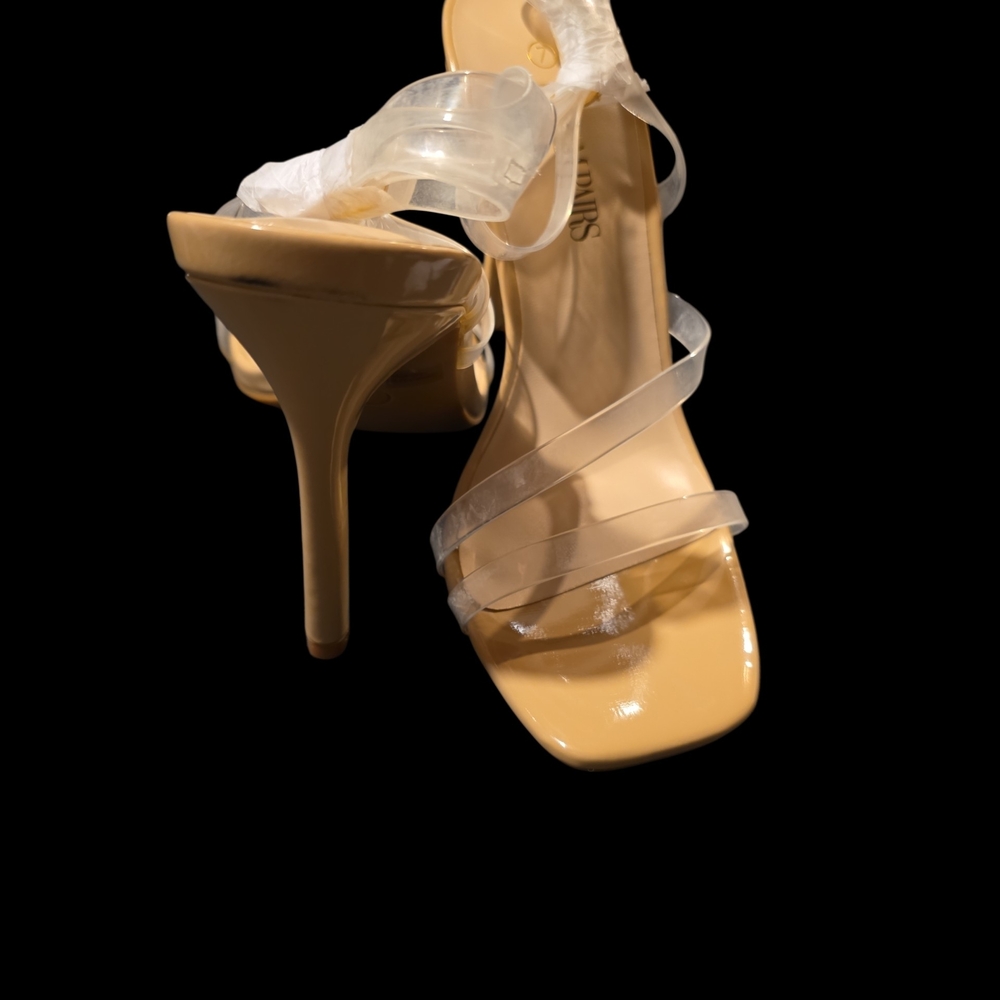Dream Pairs Clear Strap Tan Heels